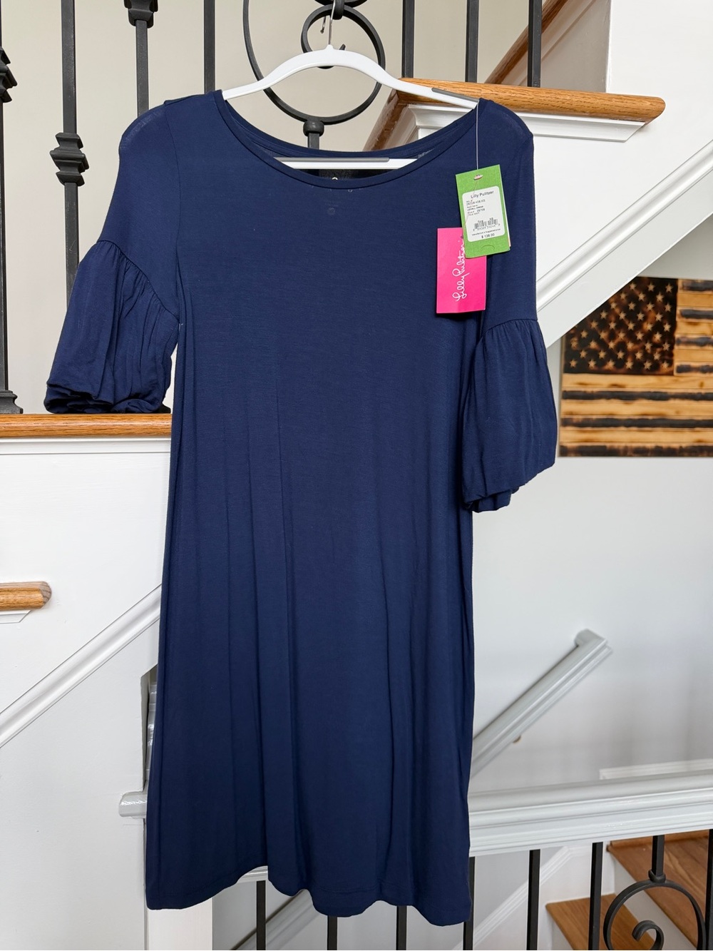NWT Lilly Pulitzer Navy Puff Sleeve Woman’s Dress XS
